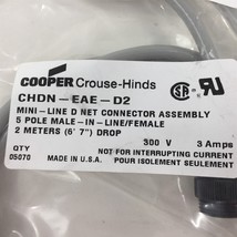 Cooper Crouse-Hinds CHDN-EAE-D2 Double Ended Cordset Mini-Line D Net 5 P... - $14.49