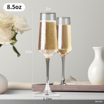 Champagne Glasses Set of 2, Elegant 8.5oz Glass Champagne Flutes - $249.47 MXN