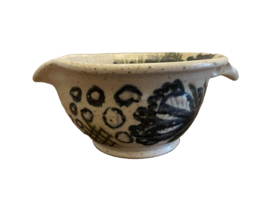 Bowl Batter Spout Pottery Glazed Artist Signed 6 1/4&quot; Dia Signed Small Chip - £13.86 GBP