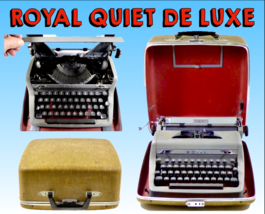 1950&#39;s Royal Quiet De-Luxe Portable Typewriter With Tweed Case, Clean &amp; ... - £71.76 GBP