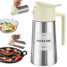 2 in 1 Oil Dipenser Bottle, Stainless Steel ( white ) - $14.75