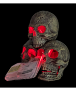 Fogging Skulls Red Eyes 3 Steam Skull Heads Water Steam Eerie Halloween ... - $41.42 CAD