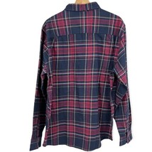 Flannel Shirt Weatherproof Mens Large Red Blue Plaid Long Sleeve Button ... - £23.53 GBP