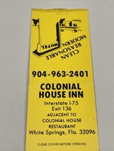 Matchbook Cover  Colonial House Inn restaurant White Springs, FL  gmg  N... - $9.90