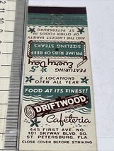 Vintage Matchbook Cover  Driftwood Cafeteria  ST Petersburg, Fl.   gmg  ... - $9.90