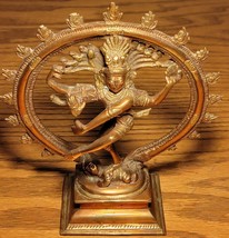 Vintage Shiva Nataraja Lord of Dance Brass Statue God Hindu  - £51.43 GBP