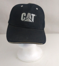 CAT Black With Silver Embroidered Logo Adjustable Unisex Baseball Cap - £10.78 GBP