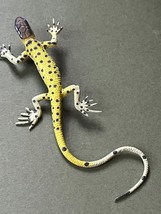 Handmade Green w Purple Spots Rubber Salamander Lizard Brooch Pin - 5 and 3/8th’ - $13.09