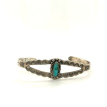 Vintage Sterling Signed Bell Trading Post Navajo Turquoise Cuff Bracelet 5 3/4 - £42.64 GBP