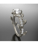 2.45Ct Round White Diamond 925 Sterling Silver Leaf Engagement Ring for ... - $99.00