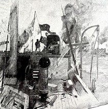 Naval Battle In Manila Bay Cuba 1902 Half Tone Art Emerson History Print... - $30.67 CAD