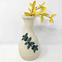 Johnson Gallery Vase Camden Pottery Maine Artist Signed Blueberry Design 5.5&quot; - £19.97 GBP