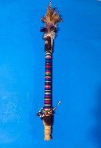 Rare Multicolor Vintage Navajo Native American Pipe style ceremonial 26&quot;... - $49.79