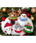  Crocheted Amigurumi Ornaments - Santa, Mrs. Claus, elf, reindeer, and s... - $18.99