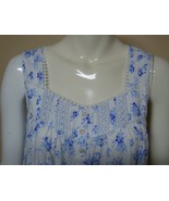 EILEEN WEST White Blue Floral Nightgown Size XS Sleeveless Lace 100% cot... - €34,38 EUR