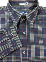 NEW Robert Graham R&amp;G Dark Blue Plaid Cotton Shirt XL 17.5x37 - £47.61 GBP