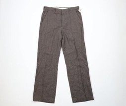 Deadstock Vintage 70s Streetwear Mens 32x30 Flat Front Flared Chino Pants Brown - £71.18 GBP