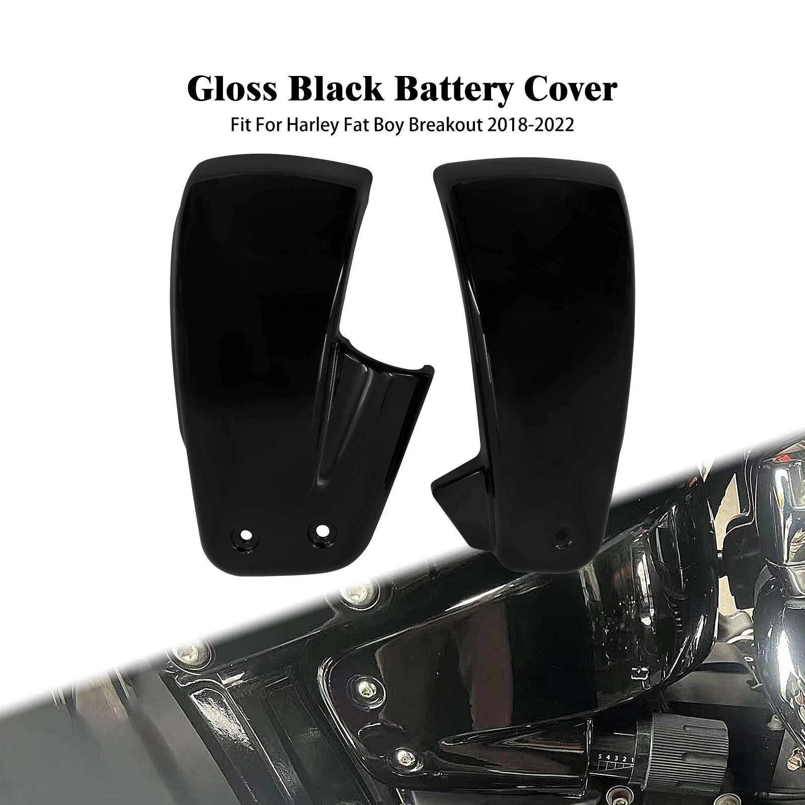 Motorcycle Left &amp; Right Battery Side Cover Fairing Black/Chrome  Harley M8 Softa - £204.60 GBP