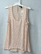 Forever 21 Light Pink w/ gold Knit Tank Top - Size Small - £2.77 GBP
