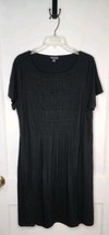 Size Large J Jill Wearever Collection Black Pleated Dress Rayon Stretch - £18.05 GBP