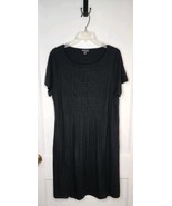 Size Large J Jill Wearever Collection Black Pleated Dress Rayon Stretch - $449.89 MXN
