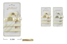 Princess Accessories 4-Piece Pearl Hair Clip Set - Faux Pearl Hair Acces... - £1.57 GBP