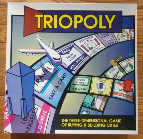 TRIOPOLY Three Level Monopoly Board Game - Reveal 2010 Open Box Ages 10+ Read - £37.89 GBP