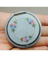 STUNNING Antique Sterling Guilloche Enamel Loose Powder Compact Flowers - $4,724.03 MXN