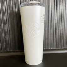 Starbucks Ice Pearl White Stainless Steel Tumbler Cold Brew Cup 16oz NEW - £38.14 GBP