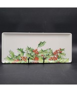 Gien Faience Christmas La Houx (The Holly) 14&quot; Sandwich Tray/Long Platte... - $101.53 CAD