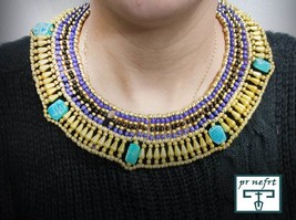 Queen Cleopatra&#39;s necklace, beads and the distinctive Egyptian scarab ma... - £53.89 GBP