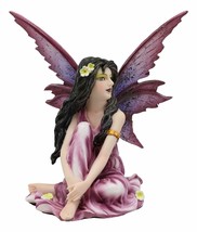 Ebros Beautiful Purple Fairy Gazing Into The Sky Statue 5.25&quot; H Fantasy Figurine - £30.03 GBP