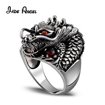 Retro Thai Silver Dragon Head Men&#39;s Ring Domineering Personality Fashion Zodiac  - £42.22 GBP