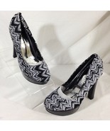 Shoes of Soul Women&#39;s Platform Stiletto Pumps  Heels Fabric Black Sz 10 - £10.03 GBP