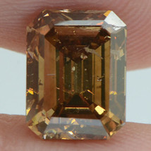 Emerald Cut Diamond Fancy Brown Color SI1 Certified Natural Enhanced 3.00 Carat - £3,044.74 GBP