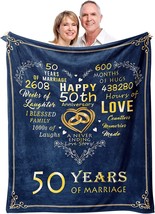 Gifts for 50th Anniversary Blanket, 50 Years Anniversary Golden Wedding Gifts - £29.46 GBP