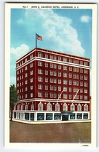 John C Calhoun Hotel Anderson South Carolina Linen Postcard SC Vintage Unused - $12.92