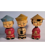 3 CDGC Japanese Asian Child Bubble Head Nodders with Jeweled Eyes 40&#39;s-50&#39;s - £47.71 GBP