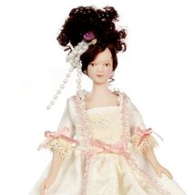 Victorian Mother Lady Doll G7641 Porcelain White Gown Dollhouse Miniature - £12.86 GBP