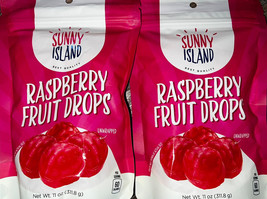 Sunny Island ~ Raspberry Fruit Drops Hard Candy 2-Bags 11 oz. ~ Expires 06/2025 - £17.32 GBP