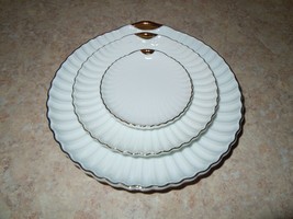 Rare 3pc Fitz and Floyd Palais Mini Shell Nesting Saucers/Dishes Gold Accents - £27.12 GBP