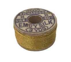 Antique Richardson Embroidery Silk 3 Yards Golden Yellow Spool Unused De... - £8.65 GBP