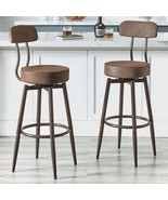 Two Dyh Bar Stools With Backs, Swivel Kitchen Counter Stools, Industrial... - £162.61 GBP