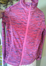 Ideology Girls Active Training Track Jacket sz M  pink Tie Dye look. ful... - $11.88