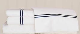 Hamptons 300 Thread Count 100% Egyptian Cotton white bed sheets set-4 pcs Queen - £31.70 GBP