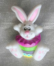 Charming Bunny Rabbit Wearing Easter Egg Brooch 1990s Vintage - $12.95