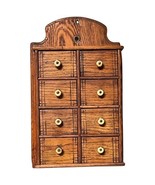 Antique Primitive Eight Drawer Wooden Spice Cabinet Wall Hanging Medium ... - £83.50 GBP