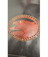 Vintage Eagle Leather Belt Buckle Embossed Western Tooled - $327.76 MXN