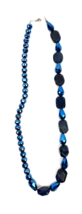 Vintage Aurora Borealis AB Sapphire Blue Crystal Beaded Necklace Sterling Silver - £64.51 GBP