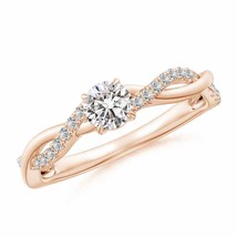 ANGARA Diamond Twist Shank Engagement Ring in 14K Gold (Grade-IJI1I2, 0.49 Ctw) - £976.64 GBP